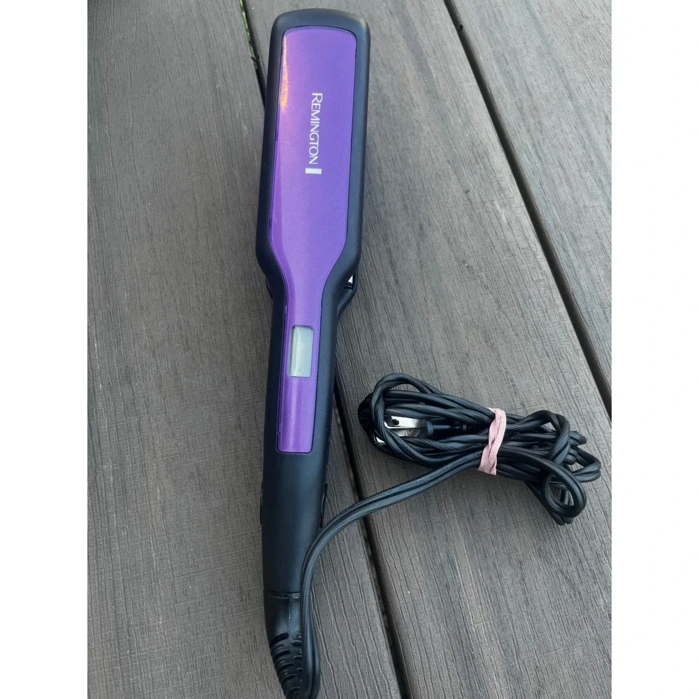 Remington Purple Ceramic Flat Iron Hair Straightener Digital Display Wide Plate